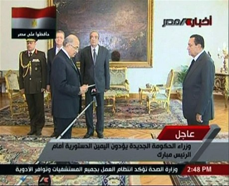 Zbry egyptsk sttn televize, ve kterch prezident Mubarak jmenuje novou vldu. 