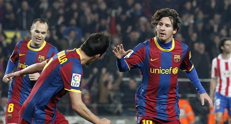 Lionel Messi a David Villa.