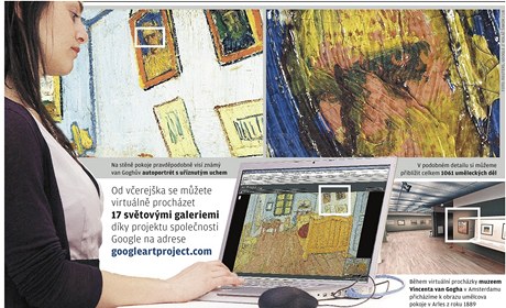 Van Goghv pokoj - grafika detail Google Art Project