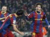Lionel Messi a David Villa.