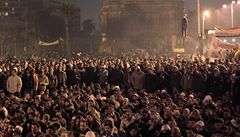 Dav Egypan na námstí Tahrír