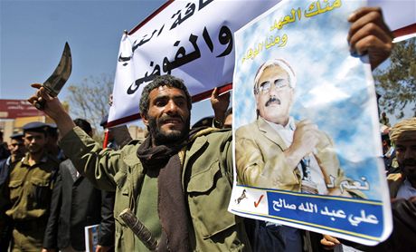 Protesty v jemenské metropoli Saná.