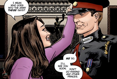 Princ William a Kate Middletonová v komiksu