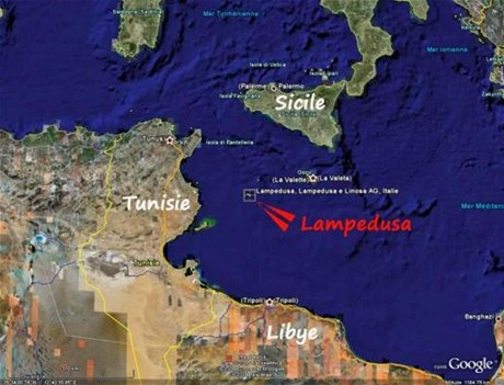 Italsk ostrov Lampedusa.