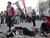 Zbytek protestujících na námstí Tahrír
