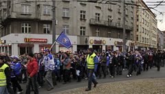 Protest fanoušků Plzně a Mladé Boleslavi.