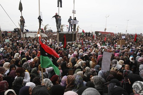 Demonstranti v Benghází