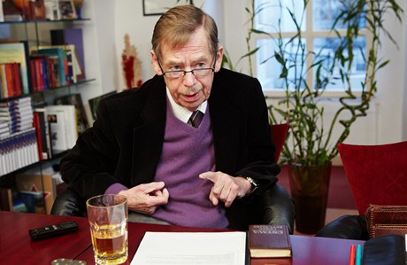 Václav Havel pi rozhovoru pro LN