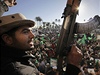 Kaddáfího stoupneci slaví na Zeleném námstí v Tripolisu