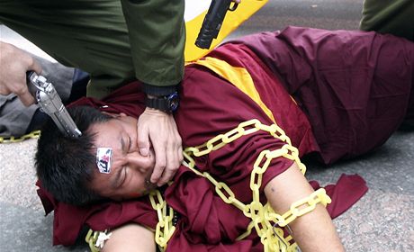 Protesty v Tibetu - ilustraní foto.