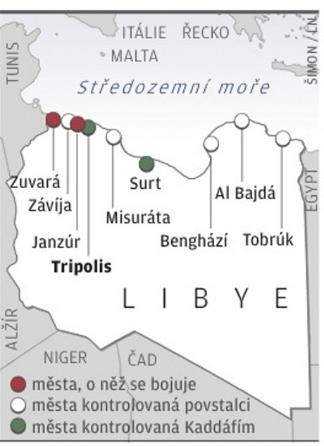 Libyjsk msta - mapa.