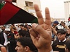 Stoupenci libyjské opozice slaví schválení rezoluce OSN proti Libyi. 