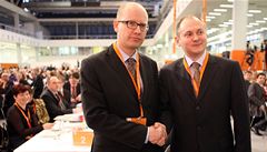 Bohuslav Sobotka a Michal Haek na sjezdu SSD v Brn