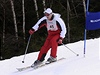 Bývalý fotbalista Ludk Zelenka v obím slalomu tsn porazil Mirku Knapkovou.