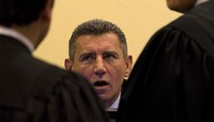 Bývalý chorvatský generál Ante Gotovina u trestního tribunáliu v Haagu. 