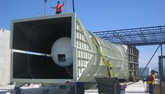 Obří ventilátor pro klimatický aerodynamický tunel (ilustrační)
