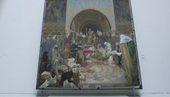 Car bulharský Symeon - jedno z p�ti pláten Muchovy Slovanské epopeje, které mají lidé mo�nost vid�t v Praze ve Veletr�ním paláci.