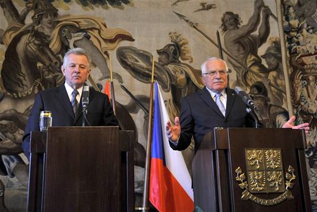Václav Klaus a maarský prezident Pál Schmitt