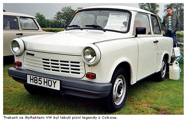 Klasický bílý trabant 