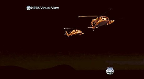 Americk vrtulnky v Abottbdu vysadily zvltn vojensk komando. Jeden vrtulnk, kter ml pi pistn v objektu mechanick problmy, komando zlikvidovalo.