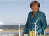 Nmecká kancléka Angela Merkelová na obhlídce vtrného parku Baltic 1.
