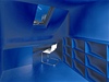 Barevné kontrasty v interiéru - modrý pokoj pro architektova syna 