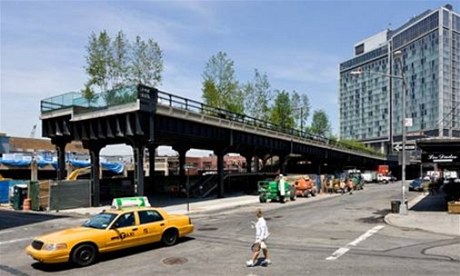 Zatek High Line na Gansevoort Street.