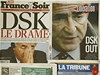 Titulní strany francouzských list po odhalení Kahnovy aféry