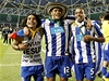 Fotbalisté Porta slaví vítzství v Evropské lize (zleva: Falcao, Hulk, Alvaro Pereira)