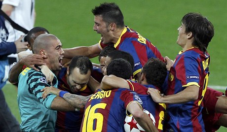 FC Barcelona  - Manchester United (Barcelonští slaví).