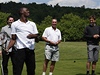 Jaromír Jágr, Ivan Lendl, Tomá Berdych a Usain Bolt ve Vykov na golfu.