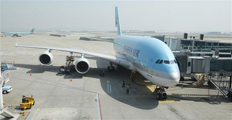 Airbus spolenosti Korean Air A380 s celm hornm patrem v bussiness td.