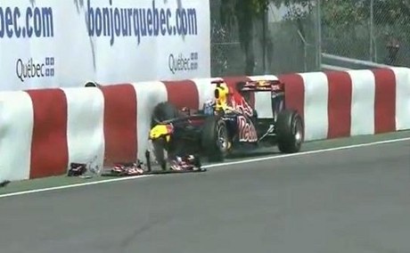 Nehoda Sebastiana Vettela v Montrealu.