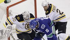 Vancouver - Boston (Ference slaví gól).