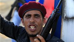 Lybijský rebel v povstaleckém mst Misuráta.