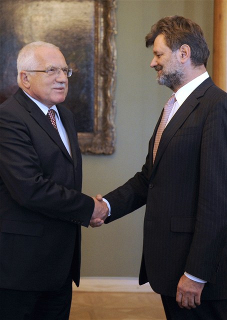 Prezident Václav Klaus pijal na Hrad ministra vnitra Jana Kubiceho