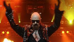 Britská heavymetalová skupina Judas Priest vystoupila 28. ervna v Praze. Na snímku frontman kapely Rob Halford. 
