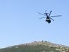 Vrtulník nad krkonoskými vrchy