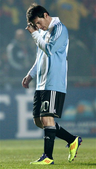Lionel Messi. V argentinsk reprezentaci se mu tolik neda. 