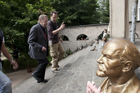 Václav Havel pi natáení filmu Odcházení