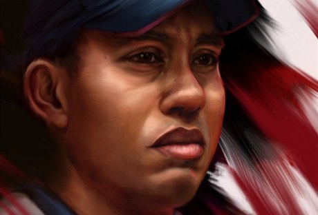 Tiger Woods na pebalu prvního dílu svého komiksu.