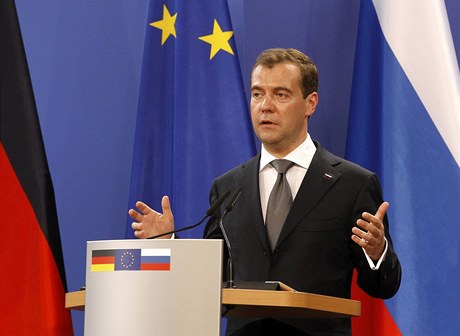Ruský prezident Dmitrij Medvedv na státní návtv Nmecka
