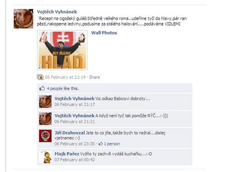 Z facebookovho profilu Vojtcha Vyhnnka
