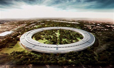 Nové sídlo Applu, které plánuje Steve Jobs. 