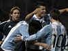 Fotbalisté Argentiny slaví vítzství 3:0 nad Kostarikou a tedy i postup do tvrtfinále mistrovství Jiní Ameriky