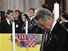 Rakouský prezident, Heinz Fischer, v den pohbu