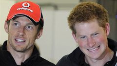 Pilot formule 1 Jenson Button s princem Harrym