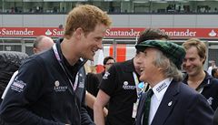 Princ Harry s bývalým trojnásobným mistrem sv�ta Jackie Stewartem