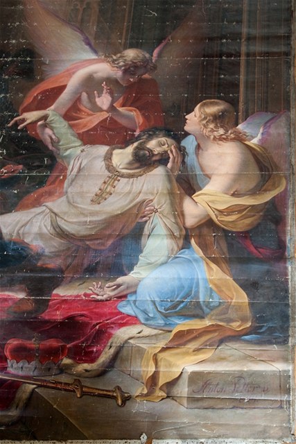Obí plátno sv. Václava, které bylo objeveno na pd zámku v Kromíi