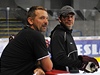 Asistenti trenéra hokejové Sparty Patrik Martinec a Richard emlika.